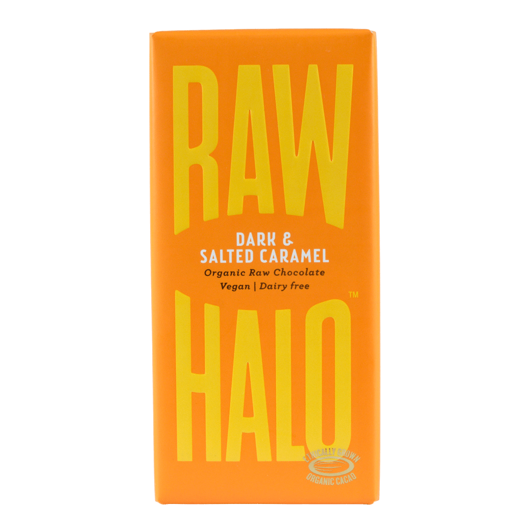 Raw Halo Artisan Raw Chocolate – Dark & Salted Caramel 70g